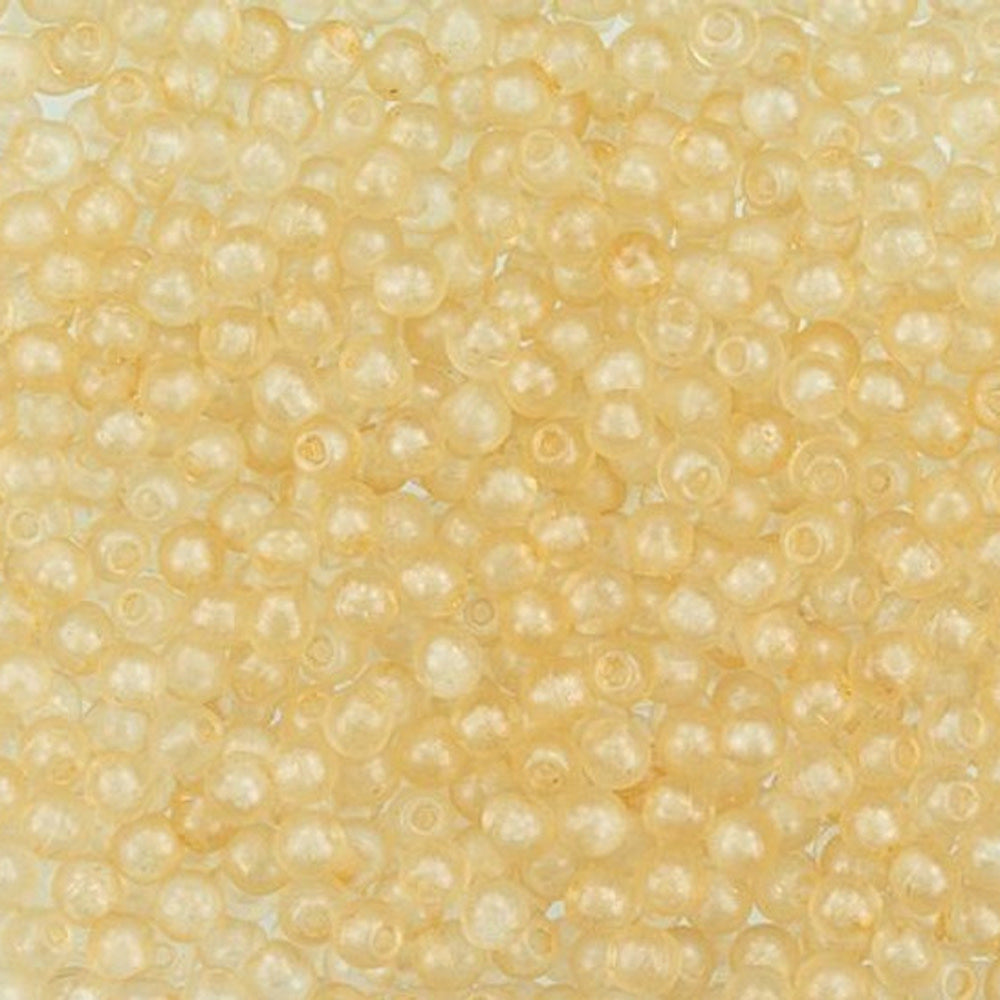 Czech Glass, Half-Drilled Round Finial Beads 2mm, Antique Shimmer Crystal (2.5" Tube)