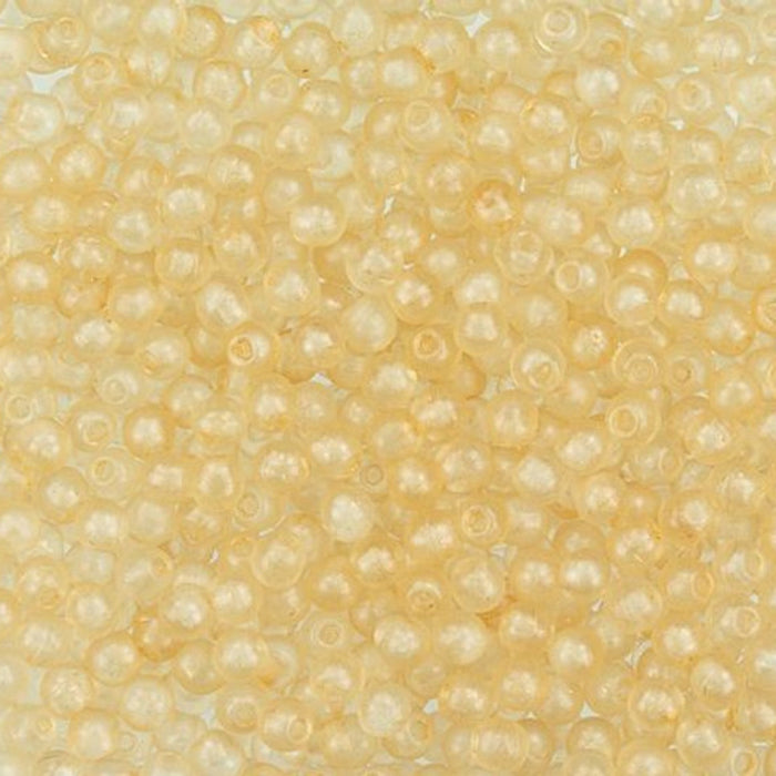 Czech Glass, Half-Drilled Round Finial Beads 2mm, Antique Shimmer Crystal (2.5" Tube)
