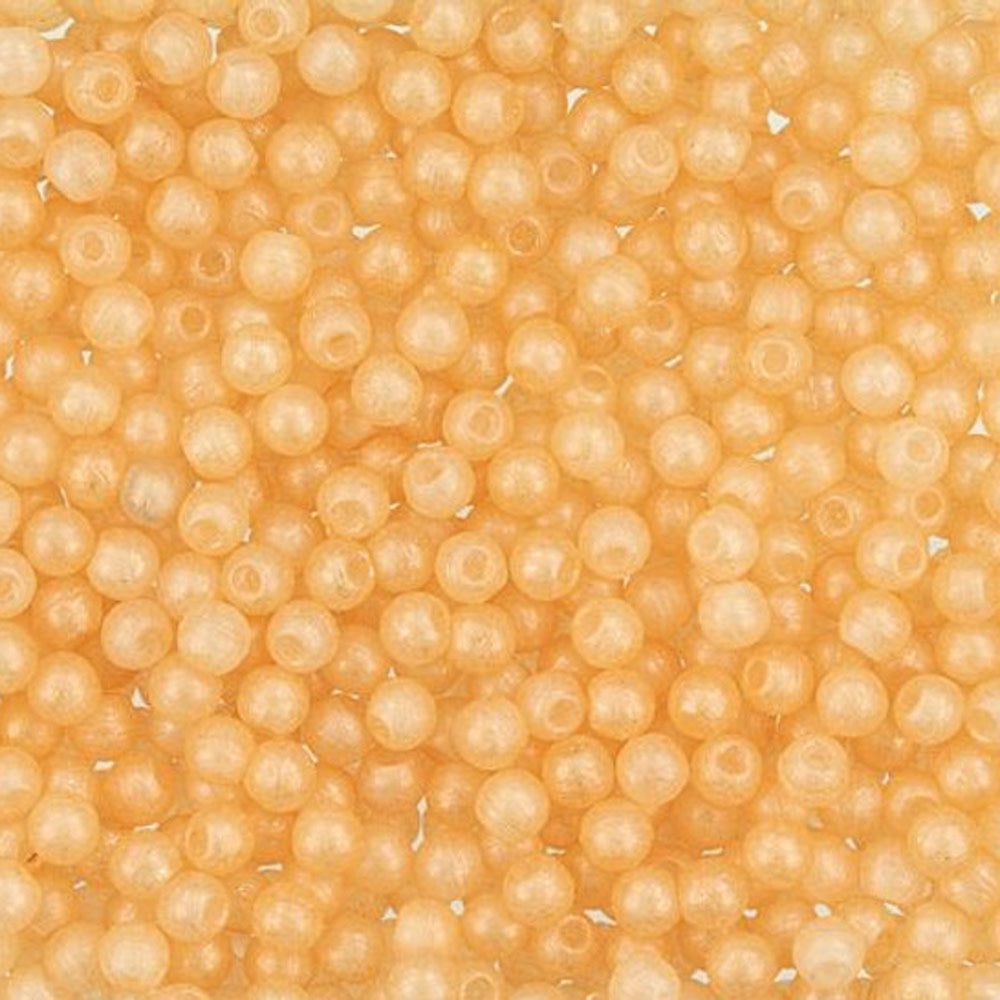 Czech Glass, Half-Drilled Round Finial Beads 2mm, Milky Antique Shimmer (2.5" Tube)