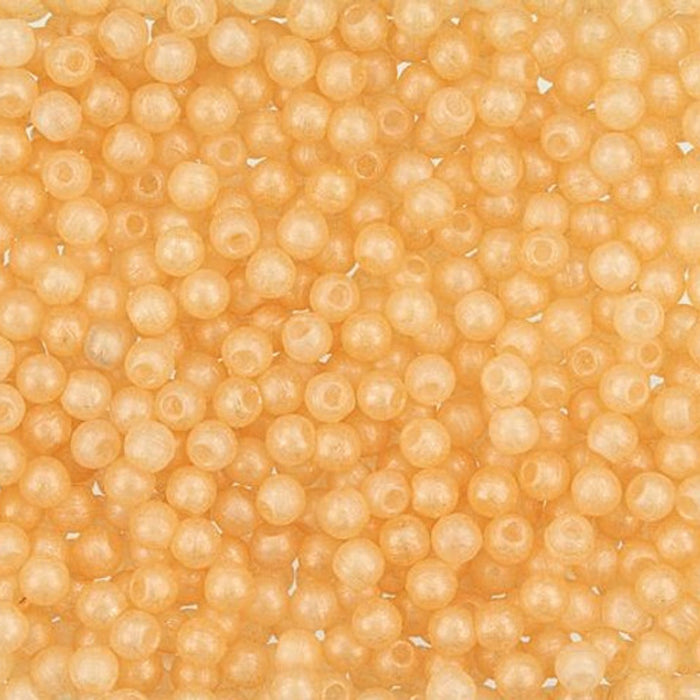 Czech Glass, Half-Drilled Round Finial Beads 2mm, Milky Antique Shimmer (2.5" Tube)