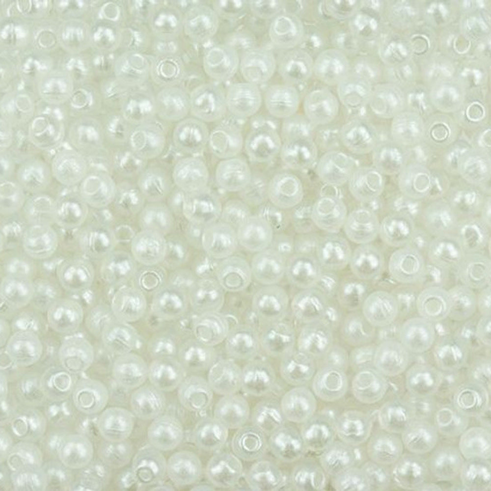 Czech Glass, Half-Drilled Round Finial Beads 2mm, Metal Luster Alabaster (2.5" Tube)