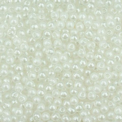 Czech Glass, Half-Drilled Round Finial Beads 2mm, Metal Luster Alabaster (2.5" Tube)
