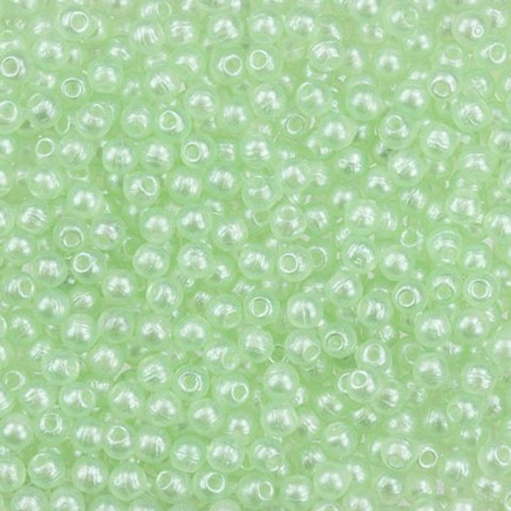 Czech Glass, Half-Drilled Round Finial Beads 2mm, Metal Luster Peridot (2.5" Tube)