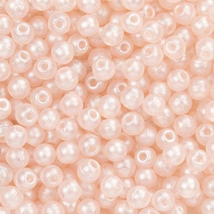 Czech Glass, Half-Drilled Round Finial Beads 2mm, Metal Luster Rosaline (2.5" Tube)