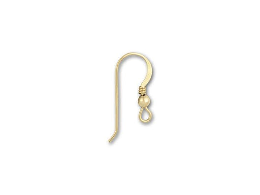Earring Findings, French Earwire Hook with Loop & Ball 22mm / 22 Gauge, Gold Filled (2 Pairs)