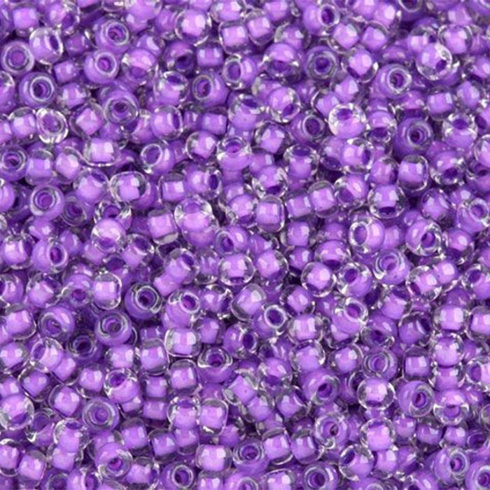 Toho Round Seed Beads 11/0 #935 'Wisteria Lined Crystal' 8 Gram Tube
