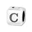 Alphabet Bead, Rounded Cube Letter "C" 5.8mm, Sterling Silver (1 Piece)