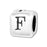 Alphabet Bead, Rounded Cube Letter "F" 5.8mm, Sterling Silver (1 Piece)