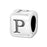 Alphabet Bead, Rounded Cube Letter "P" 5.8mm, Sterling Silver (1 Piece)