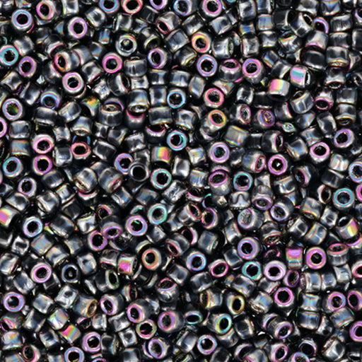 Czech Glass Matubo, 10/0 Seed Bead, Jet Full Vitrail Green (2.5 Inch Tube)