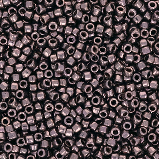 Czech Glass Matubo, 10/0 Seed Bead, Luster Metallic Amethyst Jet (2.5 Inch Tube)