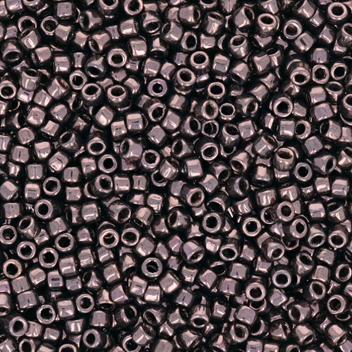 Czech Glass Matubo, 10/0 Seed Bead, Luster Metallic Amethyst Jet (2.5 Inch Tube)