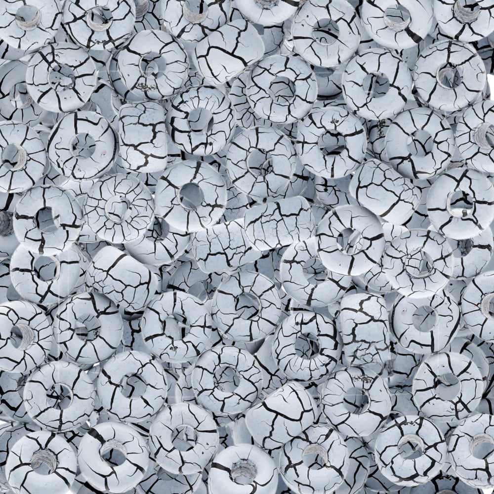Czech Glass Matubo, 2/0 Seed Bead, Ionic White/Jet (5.5 Inch Tube)