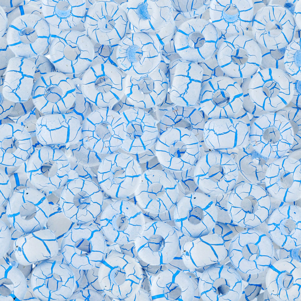 Czech Glass Matubo, 2/0 Seed Bead, Ionic White/Blue (5.5 Inch Tube)