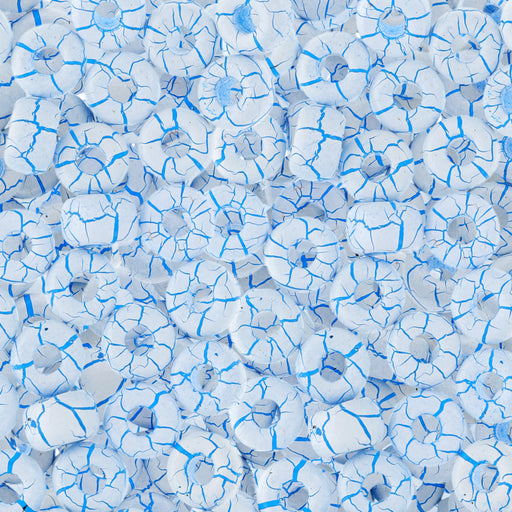Czech Glass Matubo, 2/0 Seed Bead, Ionic White/Blue (5.5 Inch Tube)