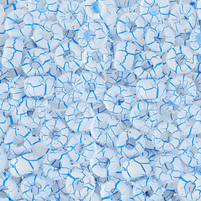 Czech Glass Matubo, 2/0 Seed Bead, Ionic White/Blue (5.5 Inch Tube)