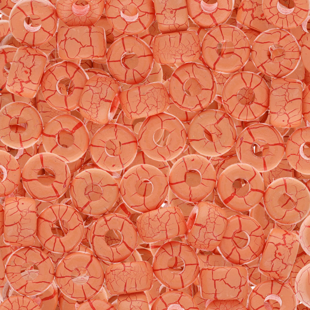 Czech Glass Matubo, 2/0 Seed Bead, Ionic Orange/Dark Red (5.5 Inch Tube)
