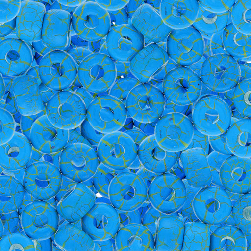 Czech Glass Matubo, 2/0 Seed Bead, Ionic Blue/Yellow (5.5 Inch Tube)