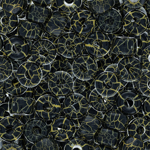 Czech Glass Matubo, 2/0 Seed Bead, Ionic Jet/Yellow (5.5 Inch Tube)