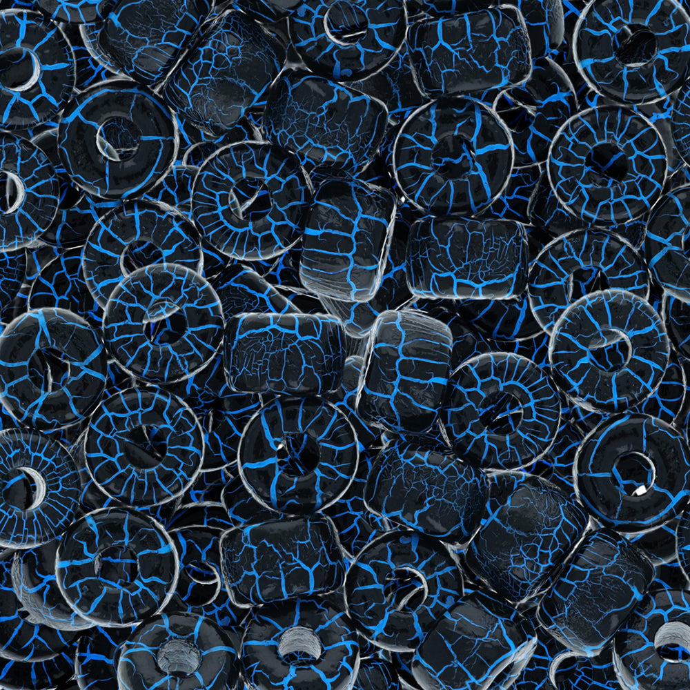 Czech Glass Matubo, 2/0 Seed Bead, Ionic Jet/Blue (5.5 Inch Tube)