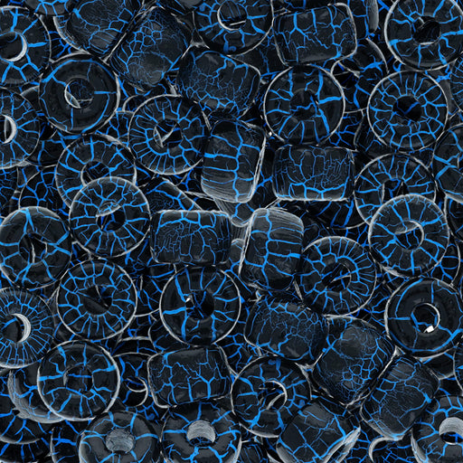 Czech Glass Matubo, 2/0 Seed Bead, Ionic Jet/Blue (5.5 Inch Tube)