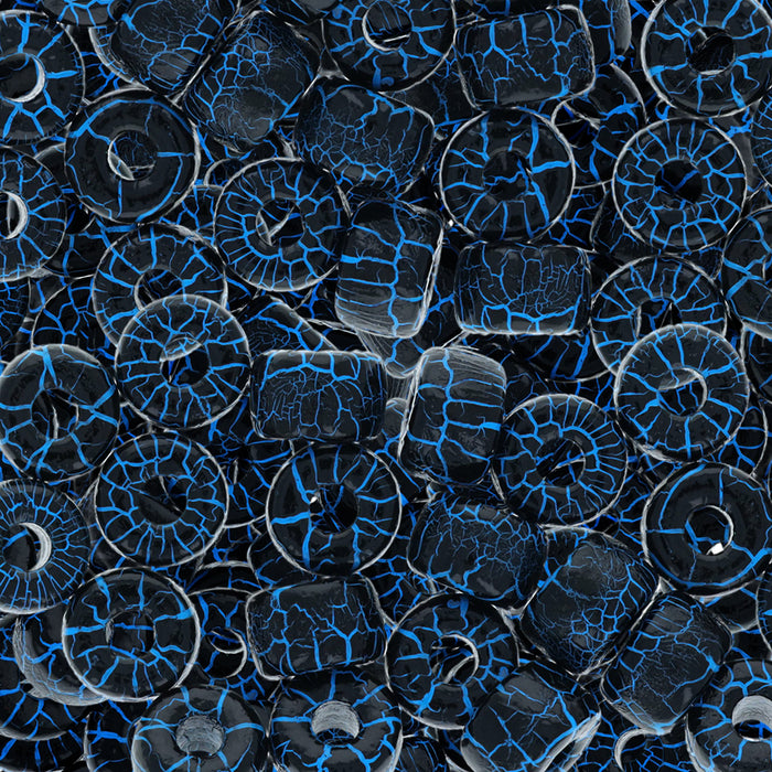 Czech Glass Matubo, 2/0 Seed Bead, Ionic Jet/Blue (5.5 Inch Tube)