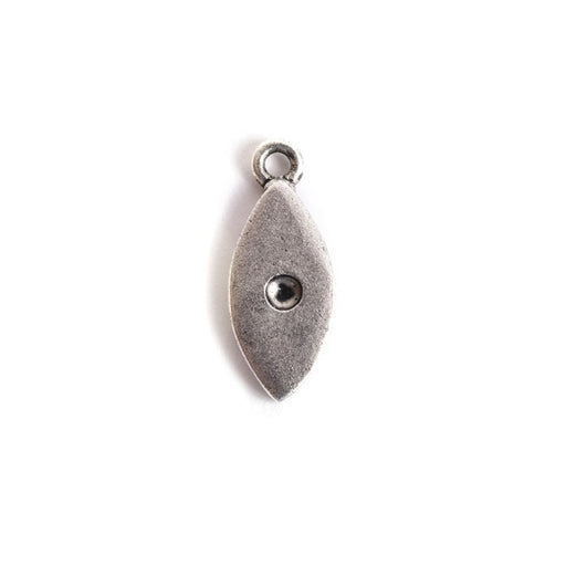Bezel Charm, Flat Navette with Bezel for PP24 Chaton, Antiqued Silver, by Nunn Design (1 Piece)