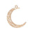 Pendant, Crescent Moon with Filigree Pattern 40x34mm, Rose Gold Plated (1 Piece)