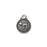 Charm, Round with Chai Symbol 19x15mm, Antiqued Silver Plated, by TierraCast (1 Piece)