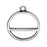 Open Back Bezel Pendant, Circle Horizon 23.5x27mm, Ant. Silver by Nunn Design (1 Piece)