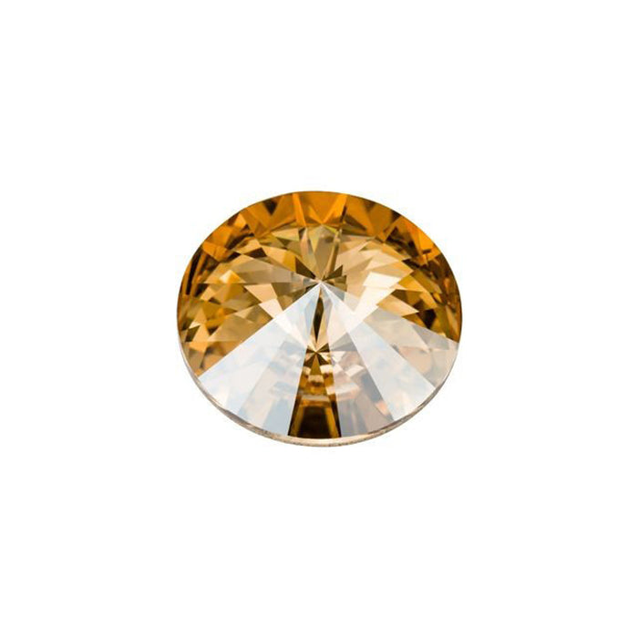 PRESTIGE Crystal, #1122 Swarovski Rivoli 12mm, Crystal Golden Shadow (1 Piece)