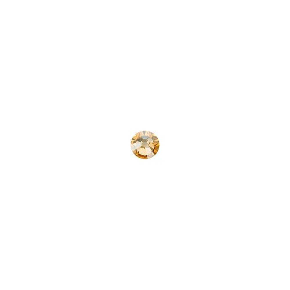 PRESTIGE Crystal, #2058 Round Flatback Rhinestone SS7, Crystal Golden Shadow (1 Piece)