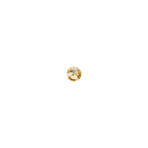 PRESTIGE Crystal, #2058 Round Flatback Rhinestone SS7, Crystal Golden Shadow (1 Piece)
