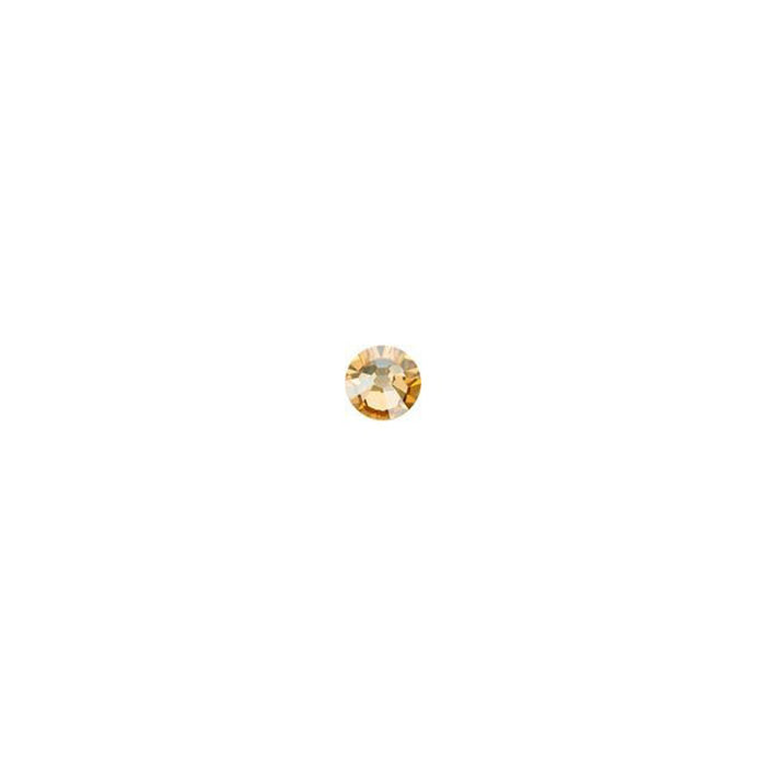 PRESTIGE Crystal, #2058 Round Flatback Rhinestone SS7, Crystal Golden Shadow (1 Piece)