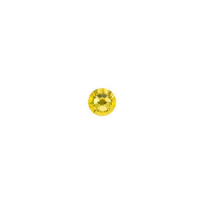 PRESTIGE Crystal, #2058 Round Flatback Rhinestone SS9, Citrine (1 Piece)
