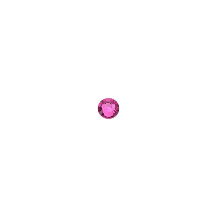 PRESTIGE Crystal, #2058 Round Flatback Rhinestone SS7, Fuchsia (1 Piece)
