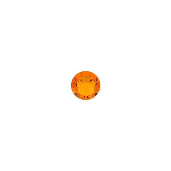 PRESTIGE Crystal, #2058 Round Flatback Rhinestone SS12, Tangerine (1 Piece)
