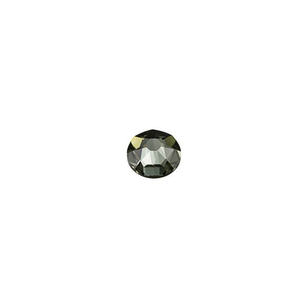Swarovski Crystal, #2088 Swarovski Round Flatback Rhinestone SS12, Black Diamond (1 Piece)
