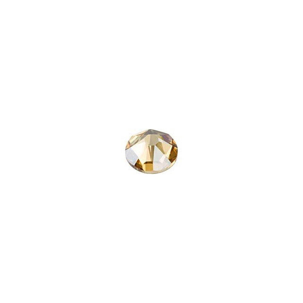 PRESTIGE Crystal, #2088 Round Flatback Rhinestone SS12, Crystal Golden Shadow (1 Piece)