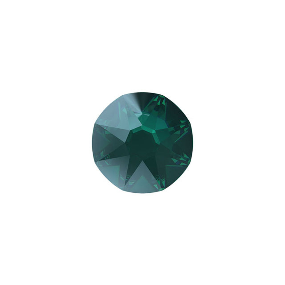PRESTIGE Crystal, #2088 Round Flatback Rhinestone SS12, Emerald Nightfall (1 Piece)