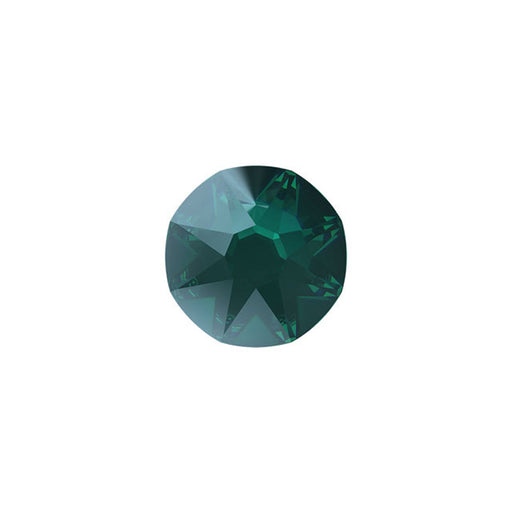 PRESTIGE Crystal, #2088 Round Flatback Rhinestone SS12, Emerald Nightfall (1 Piece)