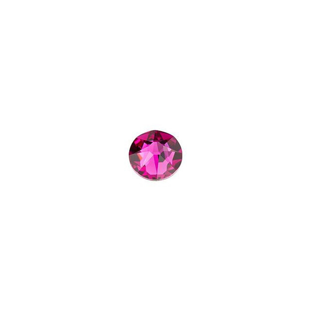PRESTIGE Crystal, #2088 Round Flatback Rhinestone SS12, Fuchsia (1 Piece)