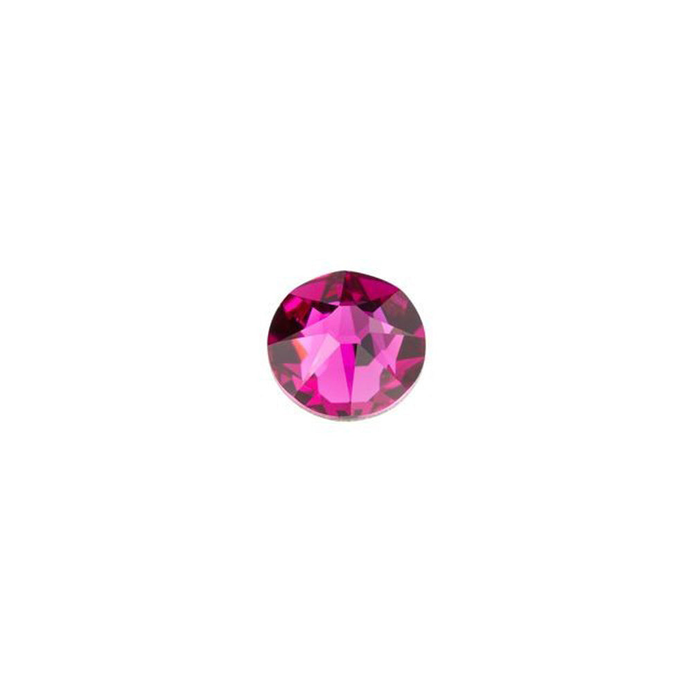 PRESTIGE Crystal, #2088 Round Flatback Rhinestone SS16, Fuchsia (1 Piece)