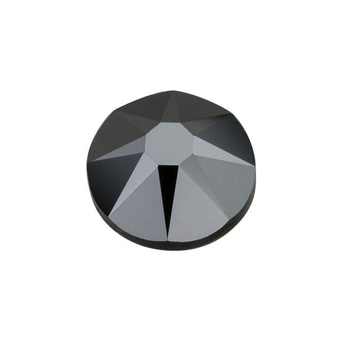 PRESTIGE Crystal, #2088 Round Flatback Rhinestone SS34, Jet Hematite (1 Piece)