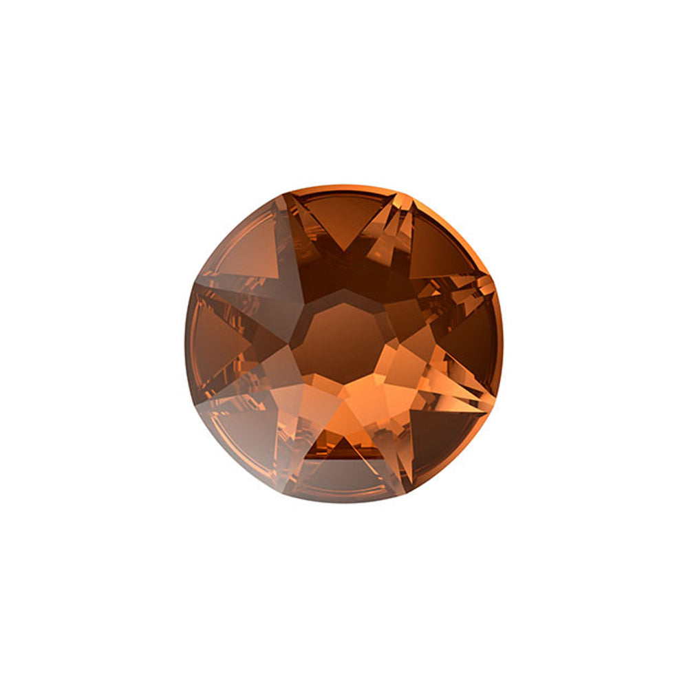PRESTIGE Crystal, #2088 Round Flatback Rhinestone SS20, Smoked Amber (1 Piece)