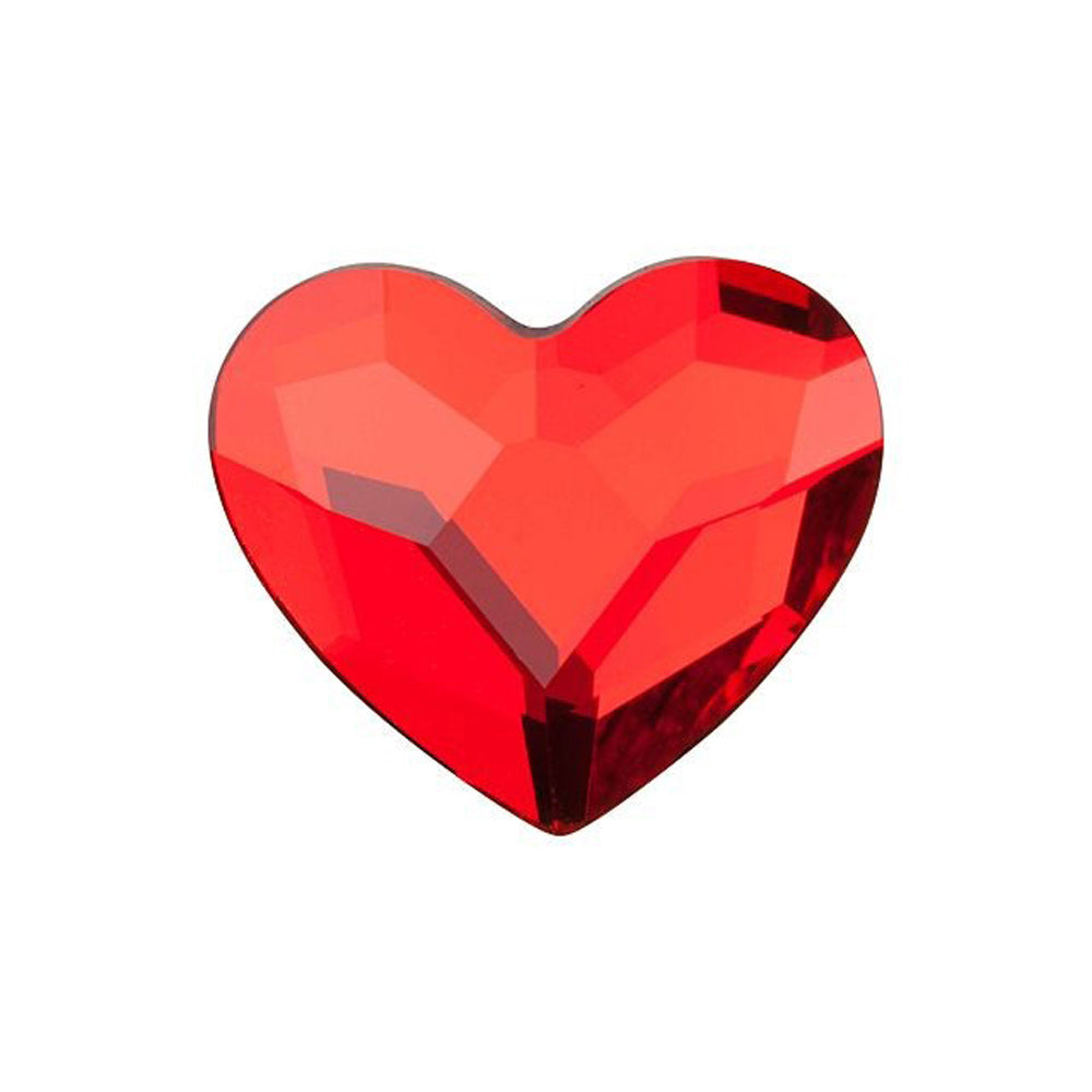 PRESTIGE Crystal, #2808 Heart Flatback Rhinestone 14mm, Light Siam (1 Piece)