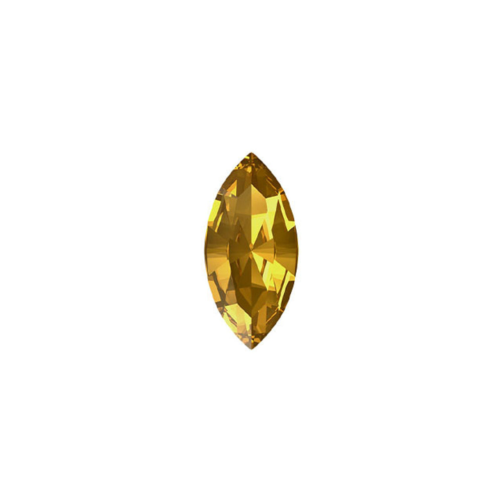 PRESTIGE Crystal, #4228 Navette Fancy Stone 15x7mm, Golden Topaz (1 Piece)