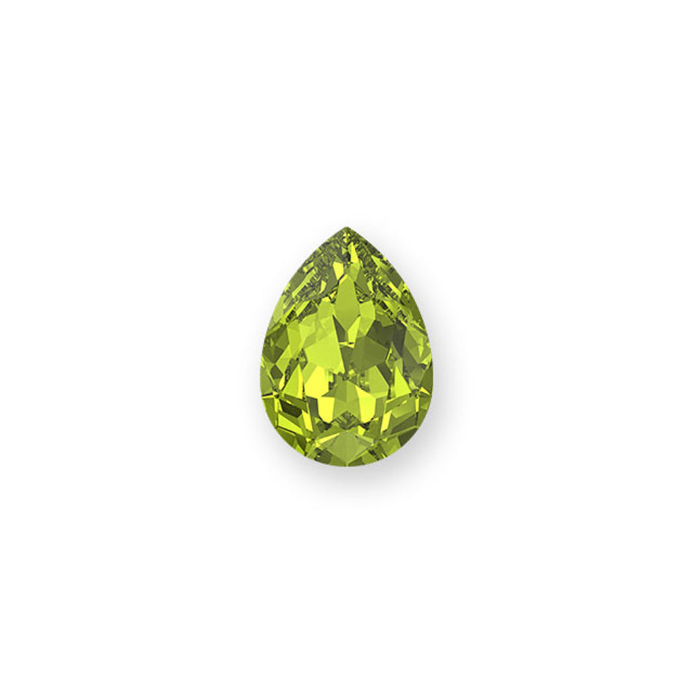 PRESTIGE Crystal, #4320 Pear Fancy Stone 8x6mm, Citrus Green (1 Piece)