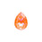 PRESTIGE Crystal, #4320 Pear Fancy Stone 18mm, Orange Glow LacquerPRO DeLite (1 Piece)