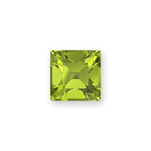 PRESTIGE Crystal, #4428 Square Fancy Stone 4mm, Citrus Green (1 Piece)